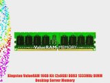 Kingston ValueRAM 16GB Kit (2x8GB) DDR3 1333MHz DIMM Desktop Server Memory