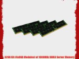 Kingston Technology ValueRAM 32GB Kit (4x8GB Modules) 1600MHz DDR3 PC3-12800 ECC Reg CL11 DIMM