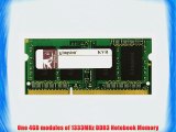 Kingston ValueRAM 4 GB 1333MHz DDR3 CL9 SO-DIMM Notebook Memory KVR1333D3S9/4GETR