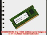 4GB DDR3 1333MHz 204p SODIMM RAM Memory interchangeable w/ KTT-S3B/4G Anti-Static Gloves included