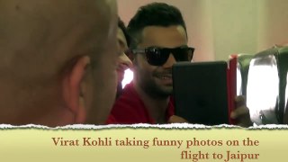 Virat Kohli Having fun on the Flight to Jaipur