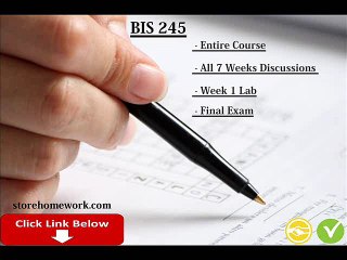 BIS 245 Final Exam