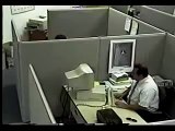 man breaks his computer