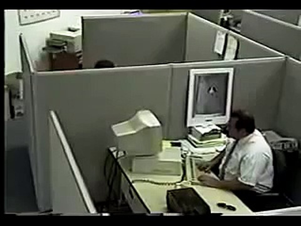 man breaks his computer