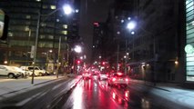 Driving Richmond Street in Downtown Toronto at night