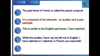 Le Passé Composé - Les verbes en -er