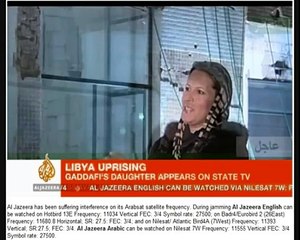 Libya 24-2-2011 Aisha Gaddafi Appears on State TV.