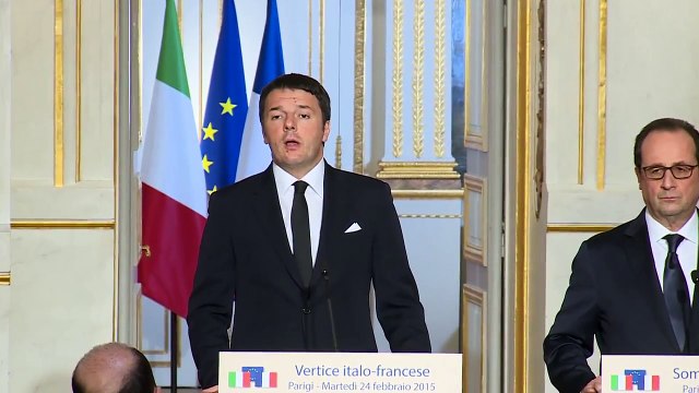 Vertice italo-francese: conferenza stampa Renzi-Hollande