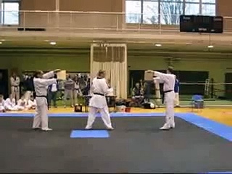 Taekwondo 540 Round House and Hook Kick Board Break