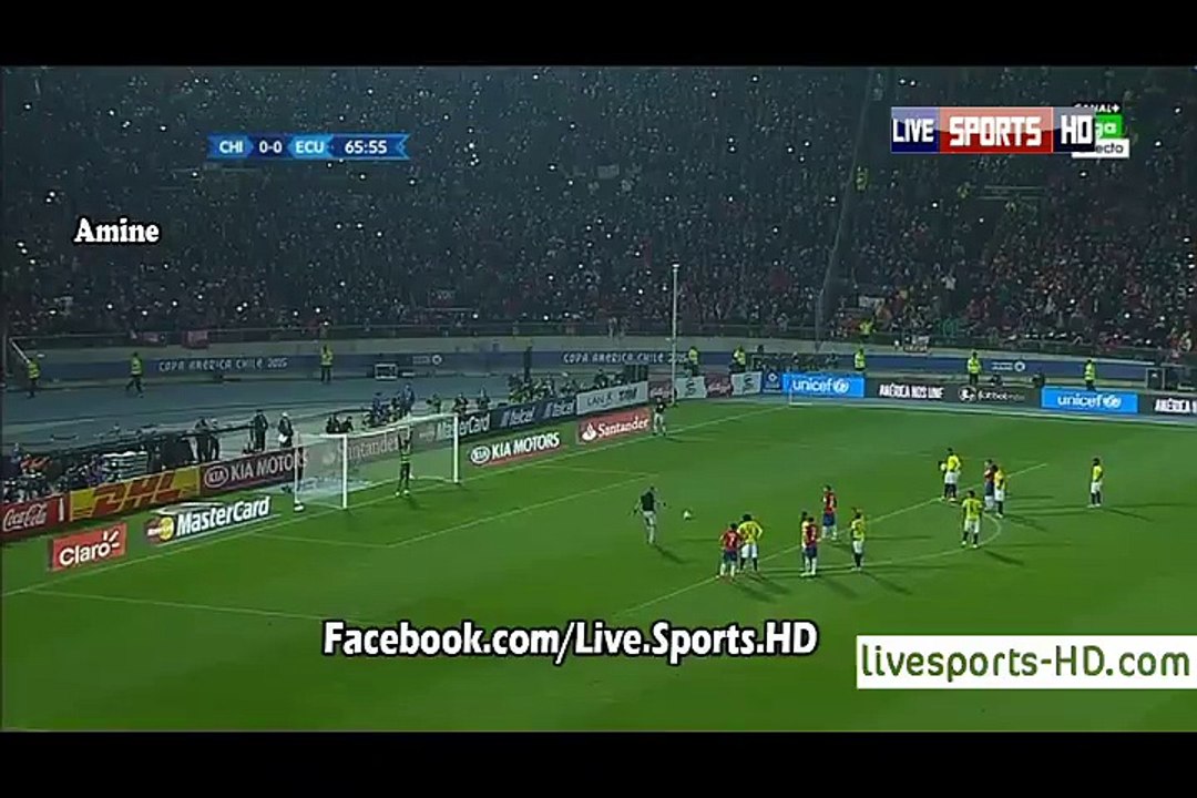 Arturo Vidal Penalty kick goal | Chile 1-0 Ecuador 12.06.2015