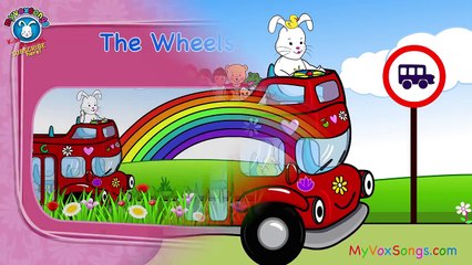 The Wheels on the Bus Song for children | Red Bus