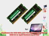 MacMemory Net 16GB DDR3-1333 PC3-10600 DDR3 1333Mhz SO-DIMM Kit for Apple MacBook Pro (2x 8GB)