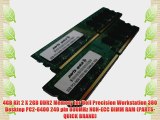 4GB Kit 2 X 2GB DDR2 Memory for Dell Precision Workstation 380 Desktop PC2-6400 240 pin 800MHz