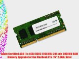 Apple Certified 4GB (1 x 4GB) DDR3 1066MHz 204-pin SODIMM RAM Memory Upgrade for the MacBook