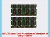 4GB 2X 2GB DDR2-533MHz PC2-4200 SODIMM Memory RAM for Laptop Computers