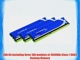 Kingston Technology HyperX 3 GB Kit (3x1GB Modules) 1600 (PC3 12800) 240-Pin DDR3 SDRAM KHX1600C8D3K3/3GX