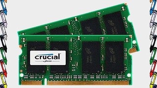 Crucial 4GB Kit (2GBx2) DDR2 667MHz (PC2-5300) CL5 SODIMM 200-Pin Notebook Memory Modules CT2KIT25664AC667
