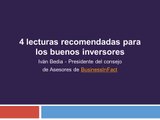 Lecturas recomendadas para el buen inversor