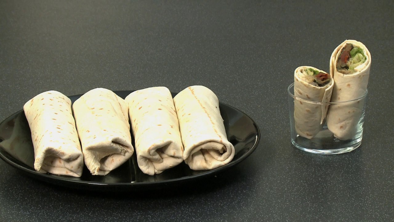 Recette de wraps au caviar d'aubergine pour un repas rapide