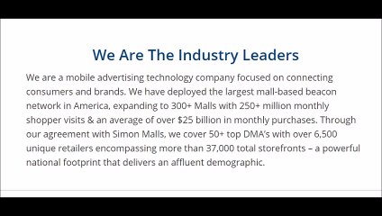 Mobiquity Networks For Proximity Marketing