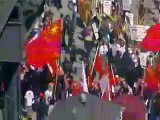 CBS5 Coverage on Olympic Torch Relay in SanFran (Aerial)