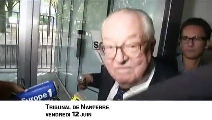 Bousculade et invectives au tribunal de Nanterre entre policiers et journalistes, à l'arrivée de Jean-Marie Le Pen