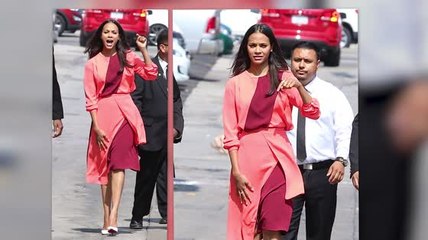 Zoe Saldana Dresses Sleek And Summery For Jimmy Kimmel Appearance