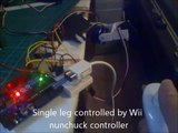 Test - Arduino Hexapod robot single leg controlled by Wii Nunchuck