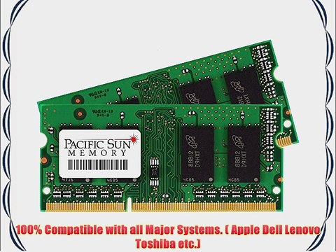 Pacific Sun Memory 8 GB Kit DDR3 PC3-12800 1600 MHz Laptop Memory (2)X51642736P-000