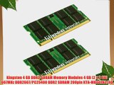 Kingston 4 GB DDR2 SDRAM Memory Modules 4 GB (2 x 2 GB) 667MHz DDR2667/PC25400 DDR2 SDRAM 200pin