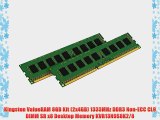 Kingston ValueRAM 8GB Kit (2x4GB) 1333MHz DDR3 Non-ECC CL9 DIMM SR x8 Desktop Memory KVR13N9S8K2/8