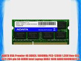 ADATA USA Premier 4G DDR3L 1600MHz PC3-12800 1.35V Non-ECC CL11 204-pin SO-DIMM Intel Laptop