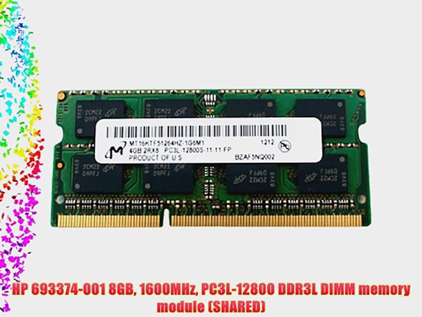 Hp 001 8gb 1600mhz Pc3l Ddr3l Dimm Memory Module Shared Video Dailymotion