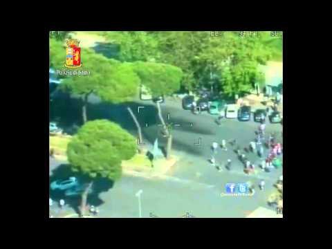 Roma - Scontri Tifosi Polizia Derby Roma-Lazio (11.06.15)