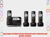 Panasonic KXTG6844B Dect 6.0 Expandable Digital Cordless Answering System with 4 Handsets