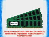 Crucial 6GB kit (2GBx3) DDR3-1066 MT/s (PC3-8500) CL7 Unbuffered ECC 240pin UDIMM - CT3KIT25672BA1067