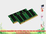 Kingston ValueRAM 4GB 667MHz DDR2 Non-ECC CL5 SODIMM (Kit of 2) Notebook Memory