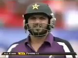 afridi hits three sixes in hong kong.