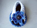 HOW TO CROCHET BABY SANDALS (blue and white)