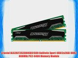 Crucial BLS2KIT2G2D80EBS1S00 Ballistix Sport 4GB(2x2GB) DDR2 800MHz PC2-6400 Memory Module