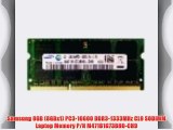 Samsung 8GB (8GBx1) PC3-10600 DDR3-1333MHz CL9 SODIMM Laptop Memory P/N M471B1G73BH0-CH9