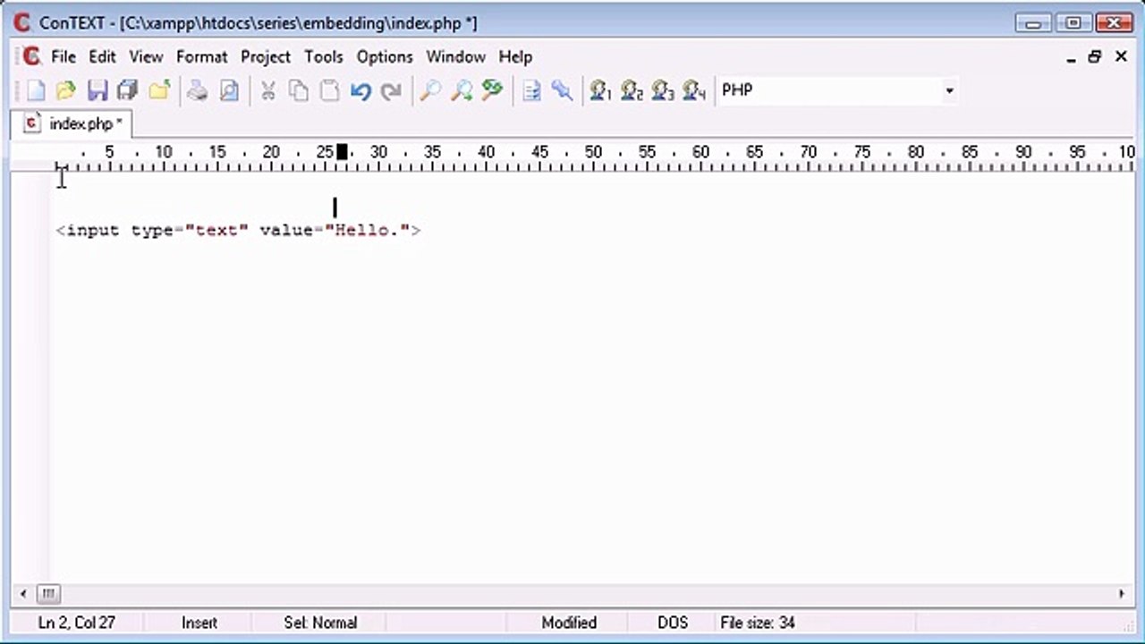 Beginner PHP Tutorial - 12 - Embedding PHP Inside HTML_‏1