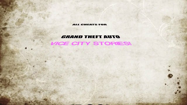 GTA Vice City Stories All Cheat Codes PS2