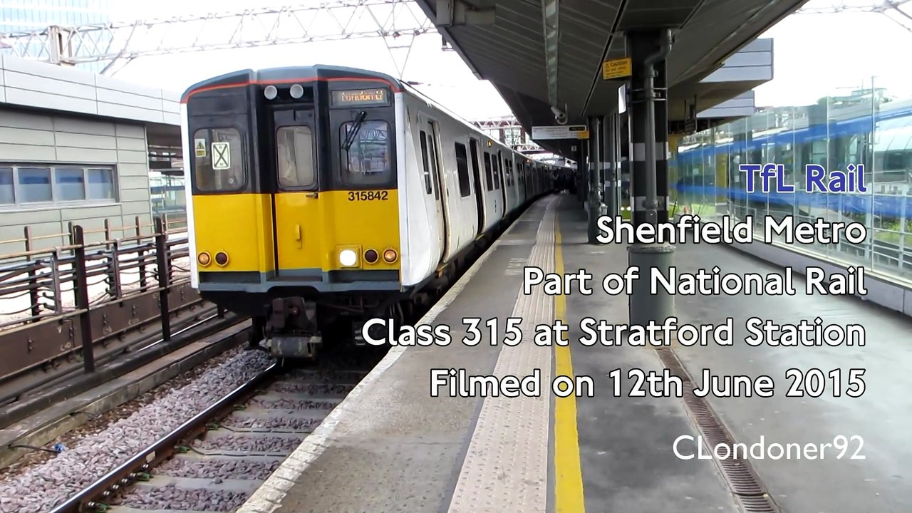 TfL Rail Class 315 departs westbound at Stratford Station