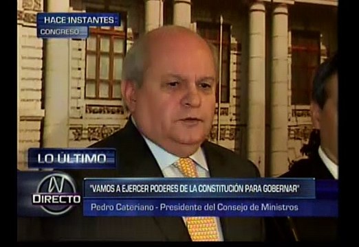 Pedro Cateriano no sustenta pedido de facultades por falta de quórum