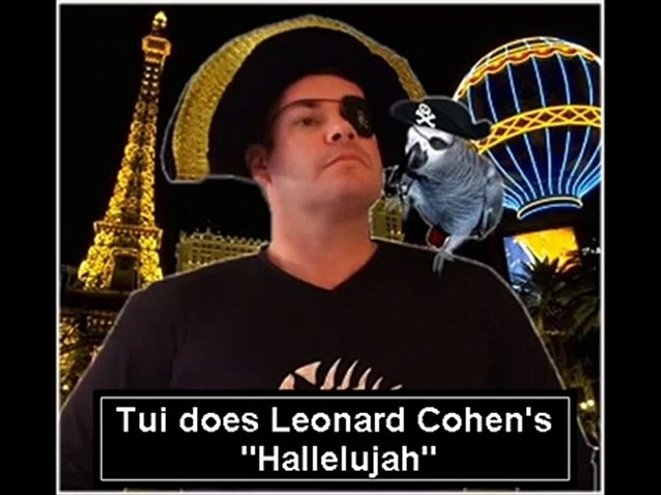 Tui the African Grey Parrot sings Leonard Cohen "Hallelujah" song