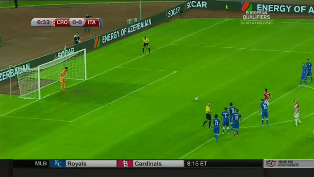 Mario Mandzukic Penalty Miss Croatia vs Italy 12/06/2015 - Euro Qualification