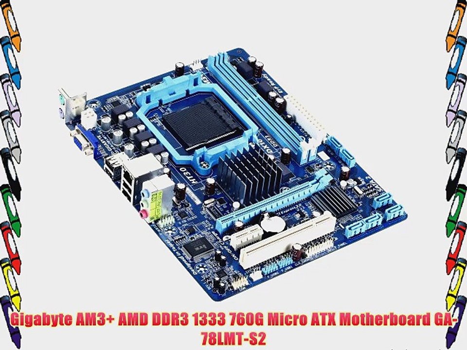 Gigabyte AM3  AMD DDR3 1333 760G Micro ATX Motherboard GA-78LMT-S2