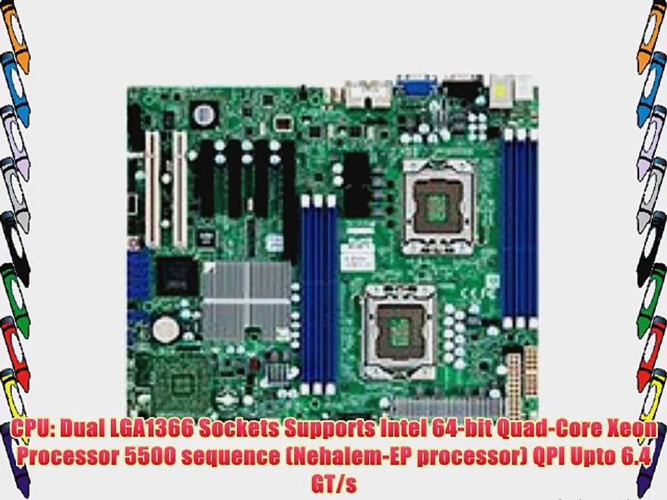 Supermicro X8DTL-I Motherboard - 5500 Dp LGA1366 Qc MAX-24GB Atx PCIE16 3PCIE8 2PCI Vid 2GBE