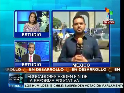 México: profesores continúan protesta en la ciudad de México